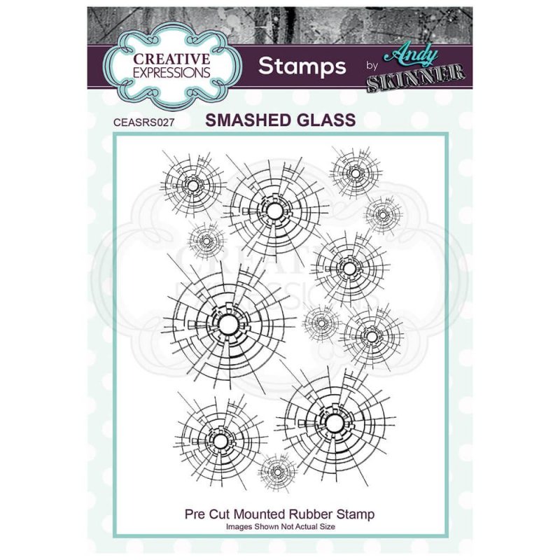Andy Skinner Creative Expressions Pre Cut Rubber Stamp by Andy Skinner Smashed Glass