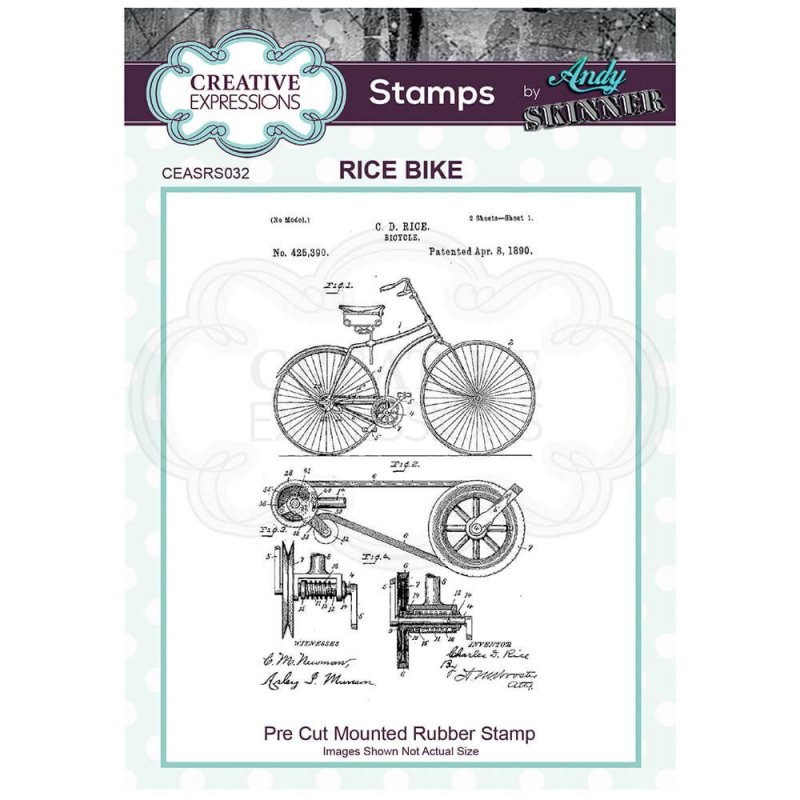 Andy Skinner Creative Expressions Pre Cut Rubber Stamp by Andy Skinner Rice Bike