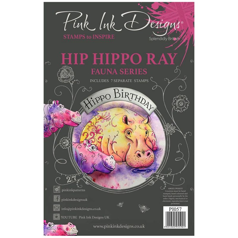 Pink Ink Designs Pink Ink Designs Clear Stamp Hip Hippo Ray | Set of 7