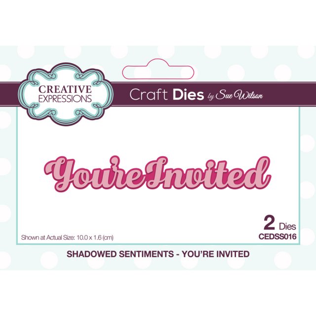 Sue Wilson Sue Wilson Craft Dies Shadowed Sentiments Collection You're Invited | Set of 2