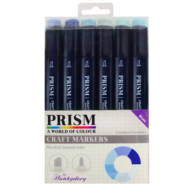 Prism Hunkydory Prism Craft Markers Set 4 Blues | Set of 6