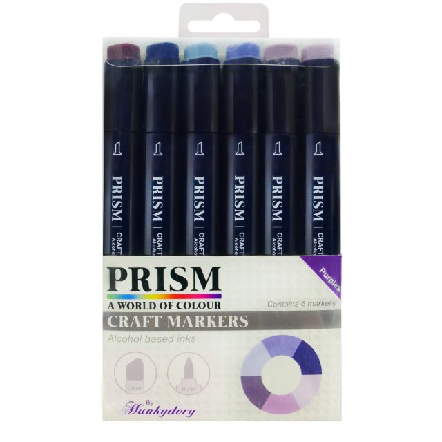 Prism Hunkydory Prism Craft Markers Set 5 Purples | Set of 6