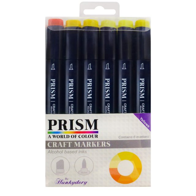 Prism Hunkydory Prism Craft Markers Set 8 Yellows | Set of 6
