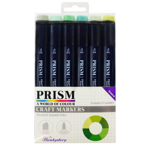 Prism Hunkydory Prism Craft Markers Set 9 Greens | Set of 6