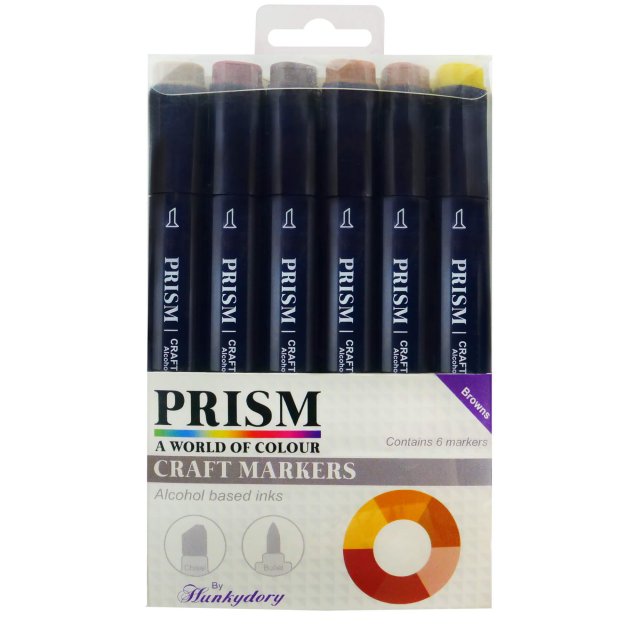 Prism Hunkydory Prism Craft Markers Set 11 Browns | Set of 6