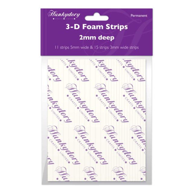 Hunkydory Hunkydory Foam Pads Assorted Strips x 2 mm | Pack of 26