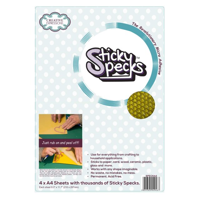 Creative Expressions Creative Expressions Sticky Specks Micro Adhesive Sheets A4 | Pack of 4
