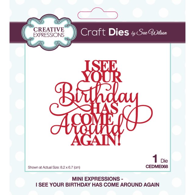 Sue Wilson Sue Wilson Craft Dies Mini Expressions Collection I See Your Birthday has Come Around Again