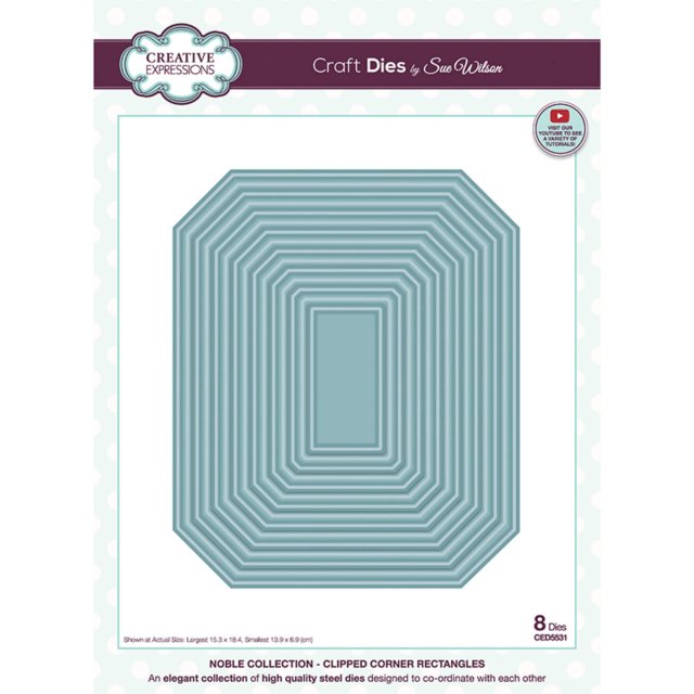 Sue Wilson Sue Wilson Craft Dies Noble Collection Clipped Corner Rectangles | Set of 8