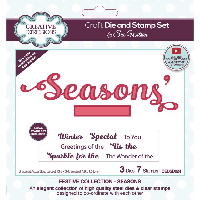 Sue Wilson Sue Wilson Craft Dies Festive Collection Seasons Die & Stamp Set | Set of 10