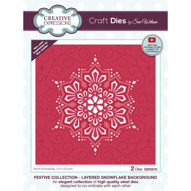 Sue Wilson Sue Wilson Craft Dies Festive Collection Layered Snowflake Background | Set of 2