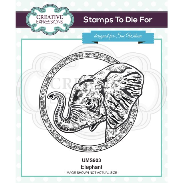 Sue Wilson Creative Expressions Pre Cut Rubber Stamp Elephant