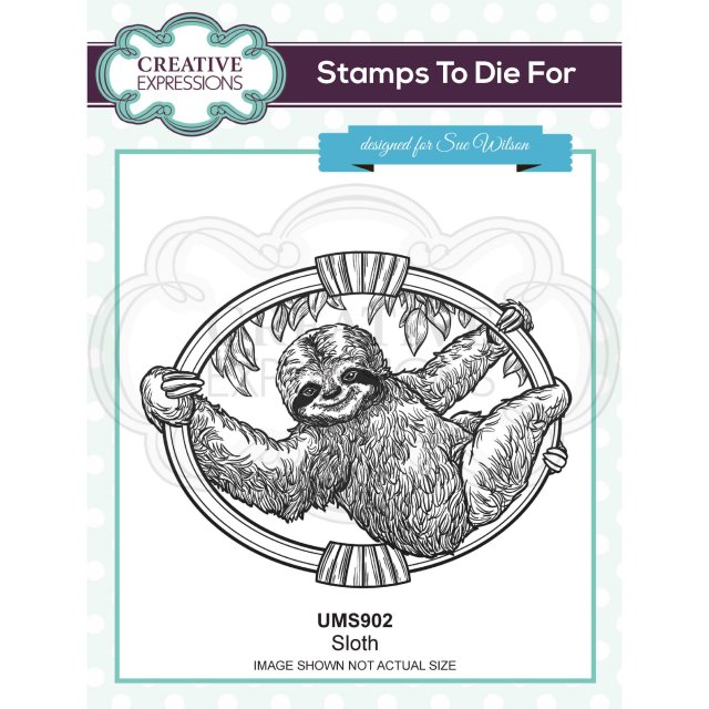 Sue Wilson Creative Expressions Pre Cut Rubber Stamp Sloth