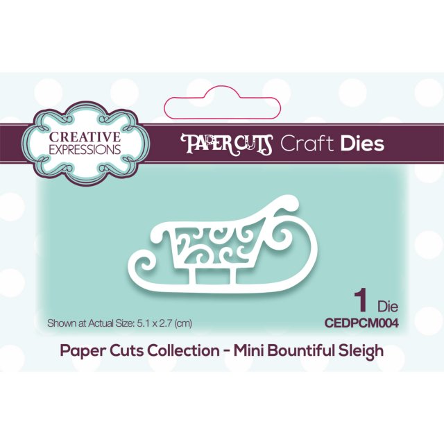 Paper Cuts Creative Expressions Craft Dies Paper Cuts Collection Mini Bountiful Sleigh