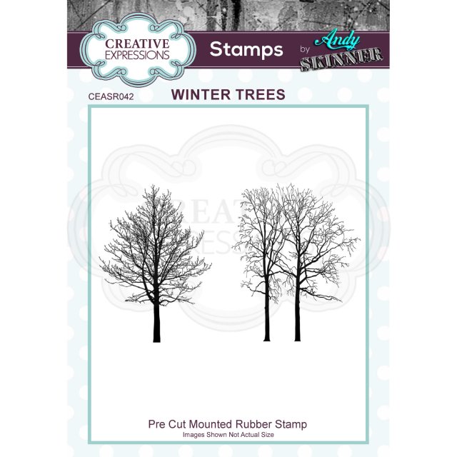 Andy Skinner Creative Expressions Pre Cut Rubber Stamp by Andy Skinner Winter Trees