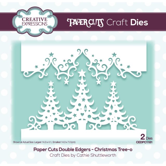 Paper Cuts Creative Expressions Craft Dies Paper Cuts Collection Christmas Tree-o Edger | Set of 2