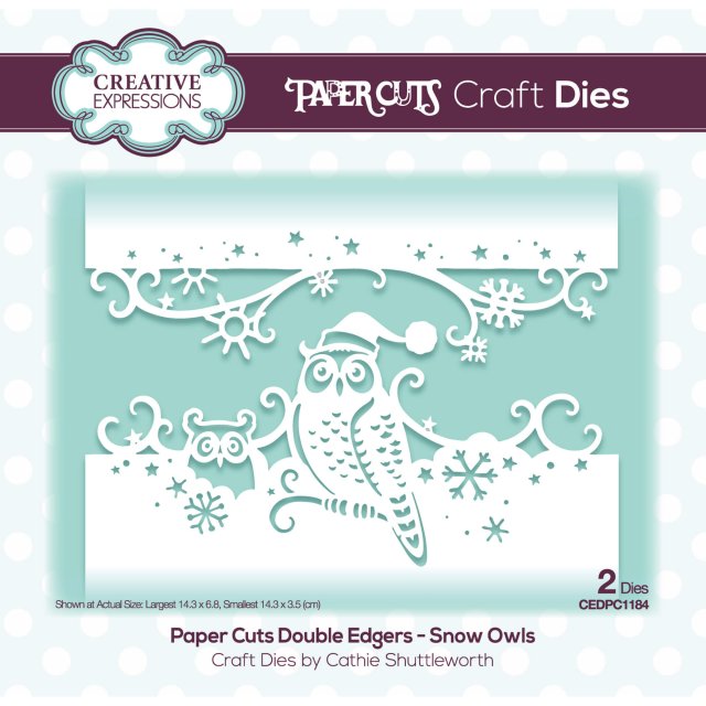 Paper Cuts Creative Expressions Craft Dies Paper Cuts Collection Snow Owls Edger | Set of 2