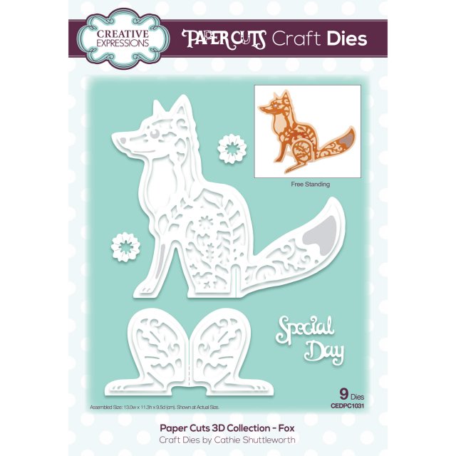 Paper Cuts Creative Expressions Craft Dies Paper Cuts 3D Collection Fox | Set of 9