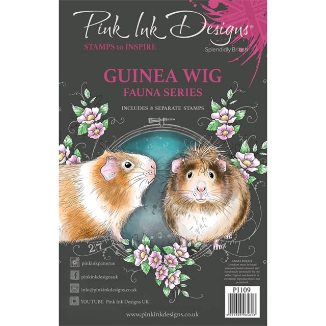 Pink Ink Designs Pink Ink Designs Clear Stamp Guinea Wig | Set of 8