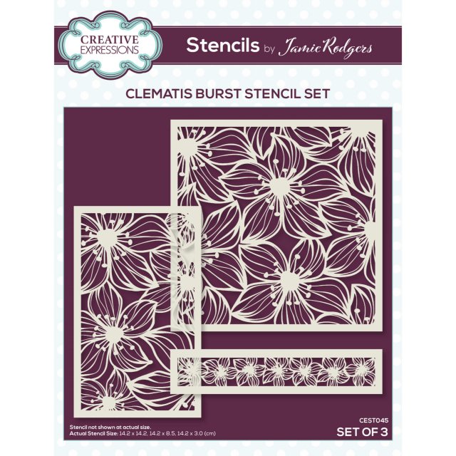 Jamie Rodgers Creative Expressions Stencils By Jamie Rodgers Clematis Burst | Set of 3