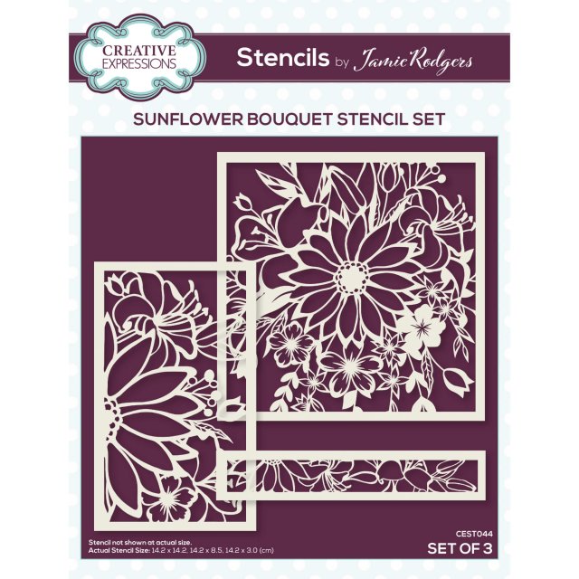 Jamie Rodgers Creative Expressions Stencils By Jamie Rodgers Sunflower Bouquet | Set of 3