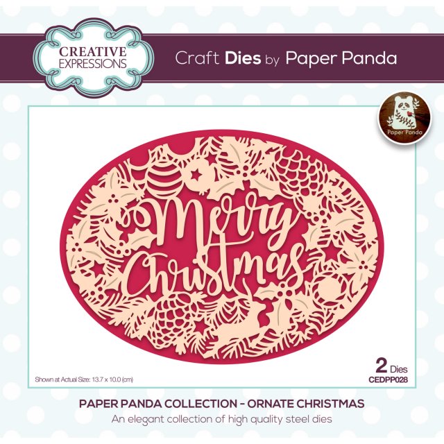 Paper Panda Creative Expressions Craft Dies Paper Panda Ornate Christmas | Set of 2