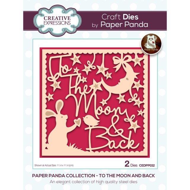Paper Panda Creative Expressions Craft Dies Paper Panda To The Moon And Back | Set of 2