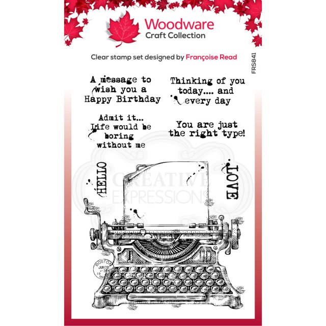 Woodware Woodware Clear Stamps Vintage Typewriter | Set of 7