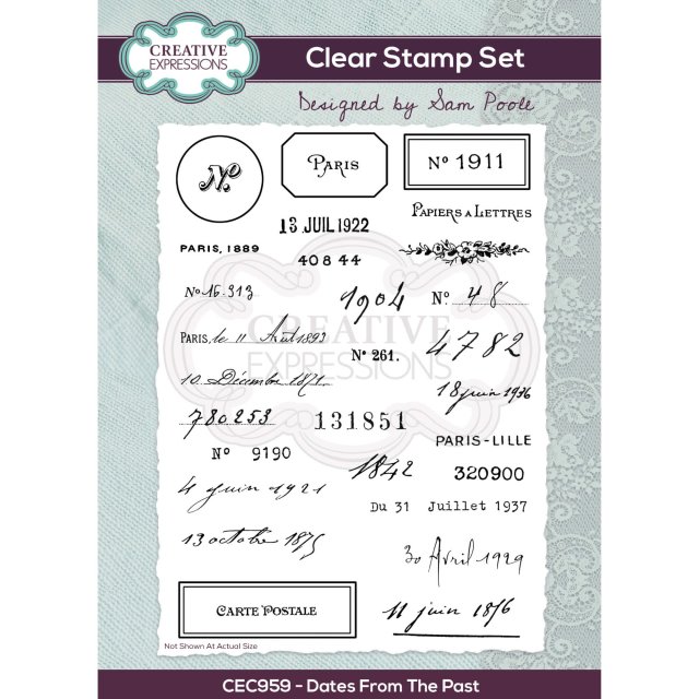 Sam Poole Creative Expressions Sam Poole Clear Stamp Set Dates From The Past | Set of 34