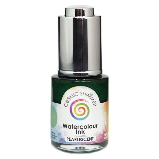 Cosmic Shimmer Cosmic Shimmer Pearlescent Watercolour Ink Holly Green | 20ml