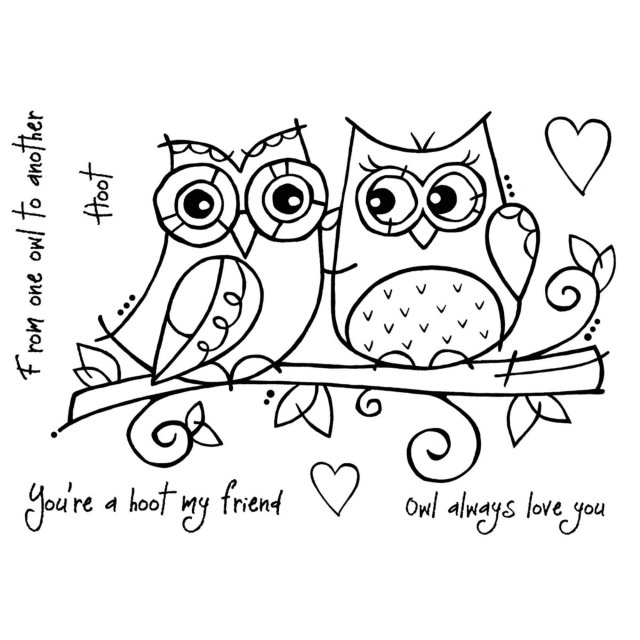 Woodware Woodware Clear Stamps Owl Love | Set of 7