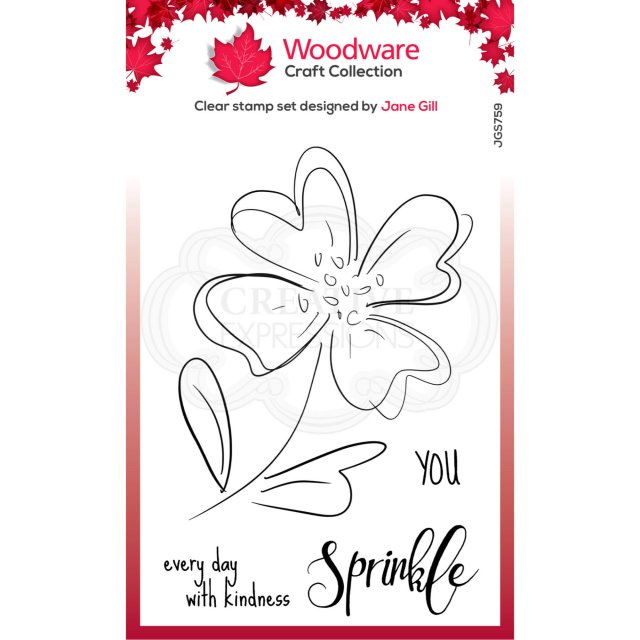 Woodware Woodware Clear Stamps Poppy Sketch | Set of 4