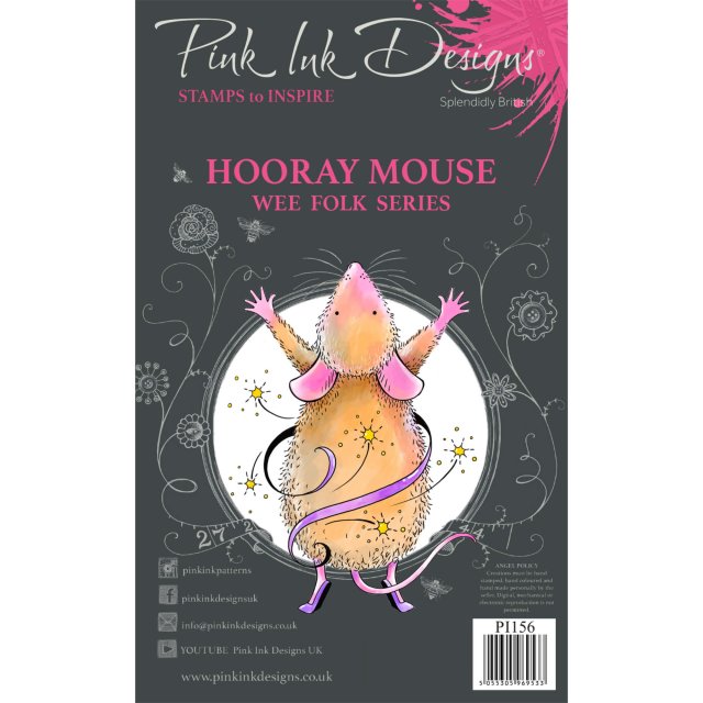 Pink Ink Designs Pink Ink Designs Clear Stamp Hooray Mouse | Set of 2