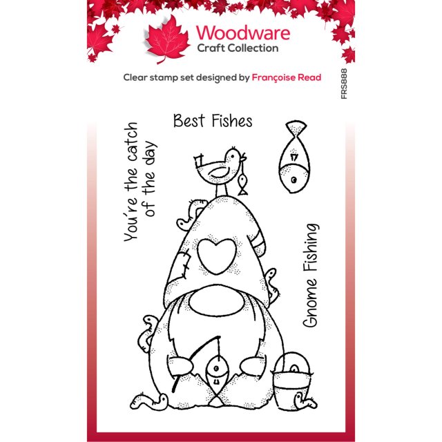Woodware Woodware Clear Stamps Fishing Gnome | Set of 5