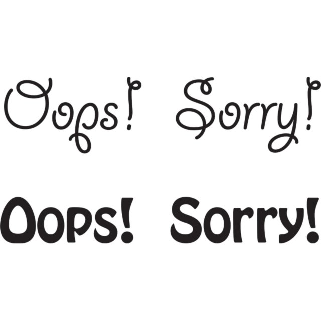 Woodware Woodware Clear Stamps Just Words Oops Sorry | Set of 4