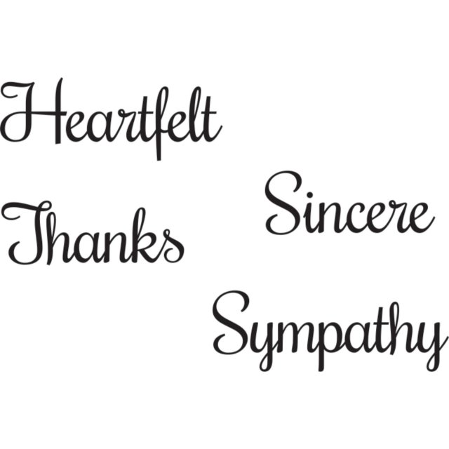 Woodware Woodware Clear Stamps Just Words Heartfelt Sincere Thanks Sympathy | Set of 4