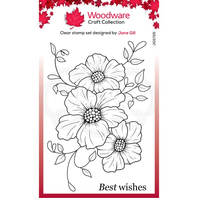 Woodware Woodware Clear Stamps Petal Trio | Set of 2