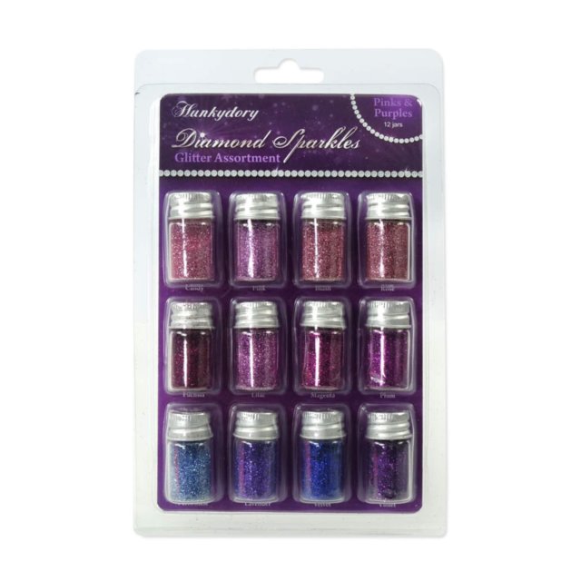 Diamond Sparkles Hunkydory Diamond Sparkles Glitter Pinks & Purples | Set of 12