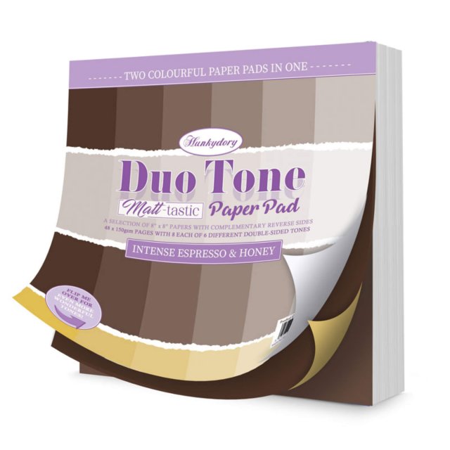 Duo Tone Paper Pads Hunkydory Duo Tone 8 x 8 inch Paper Pad Matt-tastic Intense Espresso & Honey | 48 sheets
