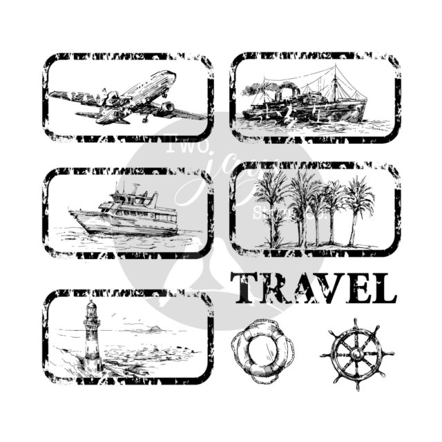 Two Jays Stamps Two Jays Vintage Travel Stamps Travel Tags | Set of 8
