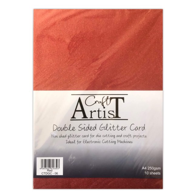 Craft Artist Craft Artist A4 Double Sided Glitter Card Red | 10 sheets