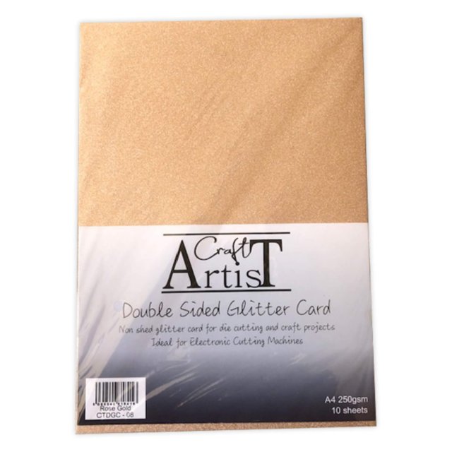Craft Artist Craft Artist A4 Double Sided Glitter Card Rose Gold | 10 sheets