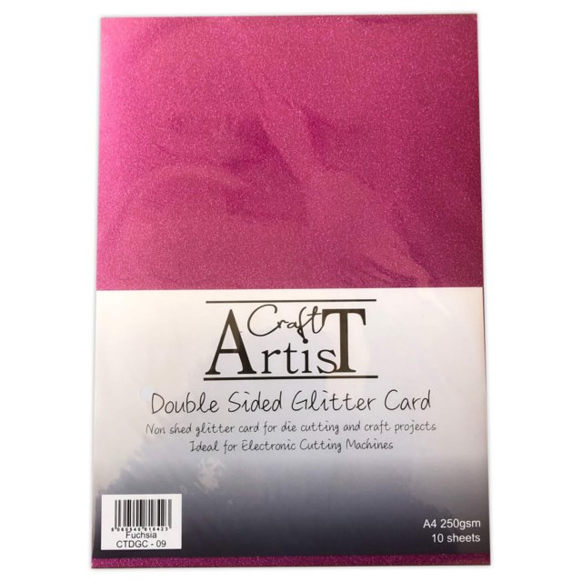 Craft Artist Craft Artist A4 Double Sided Glitter Card Fuchsia | 10 sheets