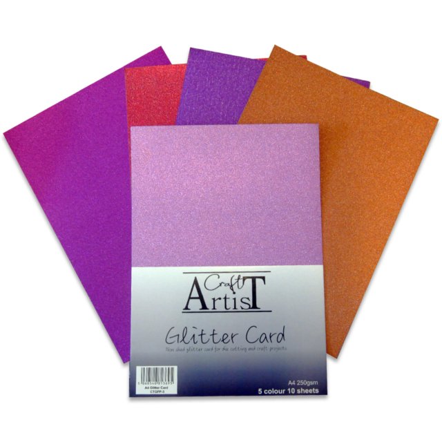 Craft Artist Craft Artist A4 Glitter Card Warm Tones | 10 sheets