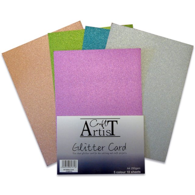 Craft Artist Craft Artist A4 Glitter Card Cool Tones | 10 sheets