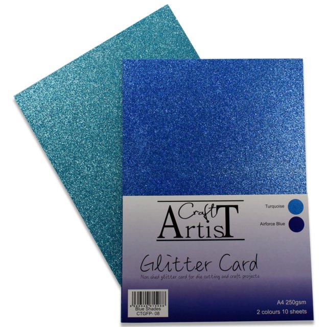 Craft Artist Craft Artist A4 Glitter Card Blue Shades | 10 sheets