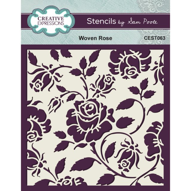 Sam Poole Creative Expressions Stencils by Sam Poole Woven Rose | 6 x 6 inch