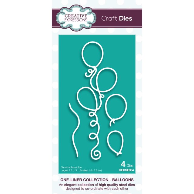 Creative Expressions Creative Expressions Craft Dies One-Liner Collection Balloons | Set of 4