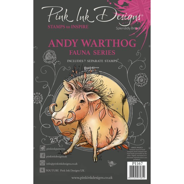 Pink Ink Designs Pink Ink Designs Clear Stamp Andy Warthog | Set of 7