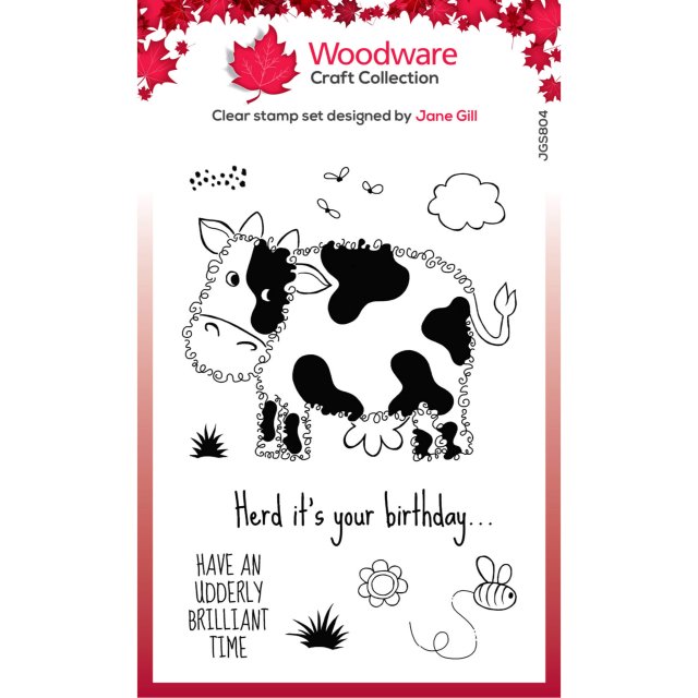 Woodware Woodware Clear Stamps Fuzzie Friends Connie The Cow | Set of 10